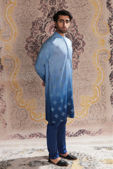 GRADIENT BLUE KURTA WITH TROUSERS